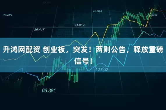 升鸿网配资 创业板，突发！两则公告，释放重磅信号！