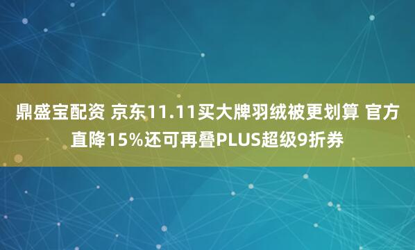 鼎盛宝配资 京东11.11买大牌羽绒被更划算 官方直降15%还可再叠PLUS超级9折券
